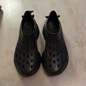 Black Classic Clogs with Perforated Design
